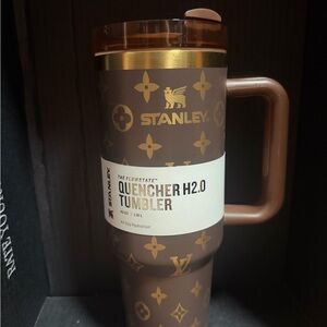 Stanley Brown and Gold Monogram Quencher H2.0 Tumbler